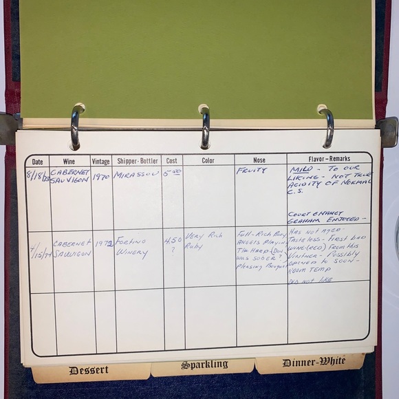 Vintage Tastevin Wine Register Book - Picture 12 of 14